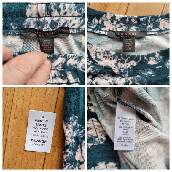 NWT Midnight Bakery 2-Piece Floral Print Alexis Women's Pajama Set L & XL - Picture 13 of 13